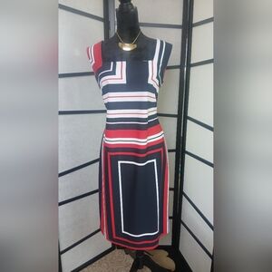 Striped Dress Red, White and Blue